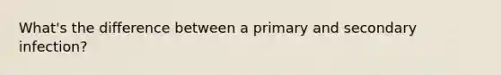 What's the difference between a primary and secondary infection?