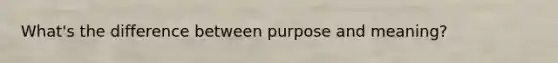 What's the difference between purpose and meaning?