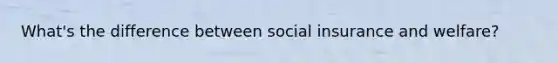 What's the difference between social insurance and welfare?