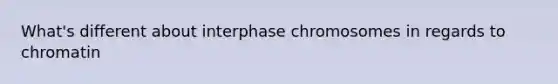 What's different about interphase chromosomes in regards to chromatin