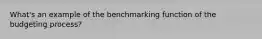 What's an example of the benchmarking function of the budgeting process?