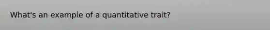 What's an example of a quantitative trait?