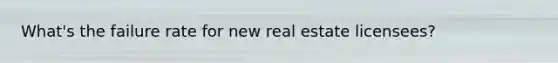 What's the failure rate for new real estate licensees?