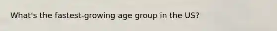 What's the fastest-growing age group in the US?