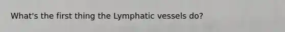 What's the first thing the Lymphatic vessels do?