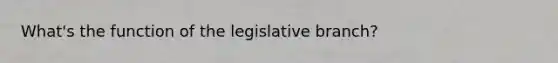 What's the function of the legislative branch?