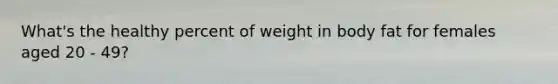 What's the healthy percent of weight in body fat for females aged 20 - 49?