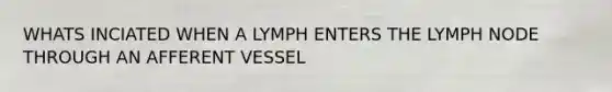 WHATS INCIATED WHEN A LYMPH ENTERS THE LYMPH NODE THROUGH AN AFFERENT VESSEL