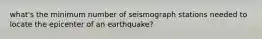 what's the minimum number of seismograph stations needed to locate the epicenter of an earthquake?