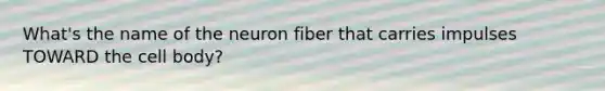 What's the name of the neuron fiber that carries impulses TOWARD the cell body?