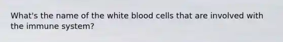 What's the name of the white blood cells that are involved with the immune system?