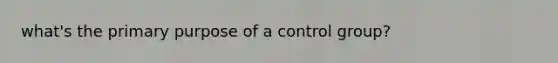 what's the primary purpose of a control group?