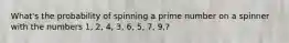 What's the probability of spinning a prime number on a spinner with the numbers 1, 2, 4, 3, 6, 5, 7, 9,?