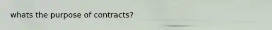 whats the purpose of contracts?