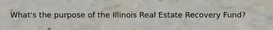 What's the purpose of the Illinois Real Estate Recovery Fund?
