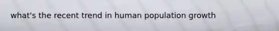 what's the recent trend in human population growth