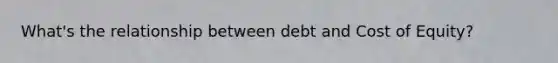 What's the relationship between debt and Cost of Equity?