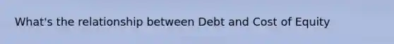 What's the relationship between Debt and Cost of Equity