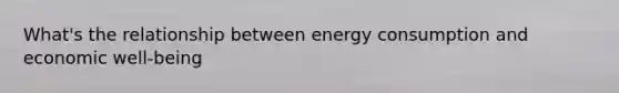 What's the relationship between energy consumption and economic well-being