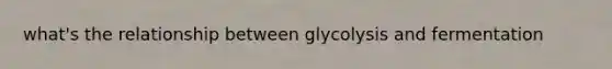 what's the relationship between glycolysis and fermentation