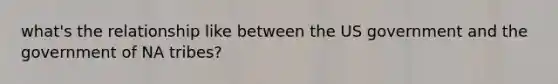 what's the relationship like between the US government and the government of NA tribes?
