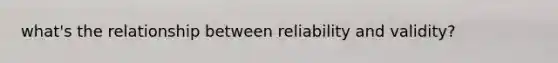 what's the relationship between reliability and validity?