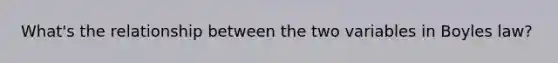What's the relationship between the two variables in Boyles law?