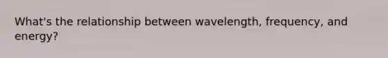 What's the relationship between wavelength, frequency, and energy?