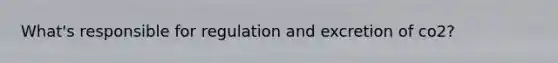What's responsible for regulation and excretion of co2?
