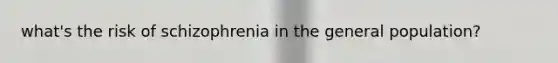 what's the risk of schizophrenia in the general population?