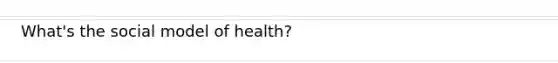 What's the social model of health?