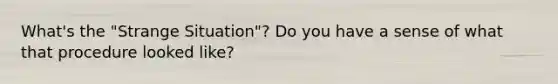 What's the "Strange Situation"? Do you have a sense of what that procedure looked like?