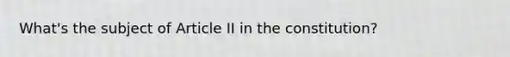What's the subject of Article II in the constitution?