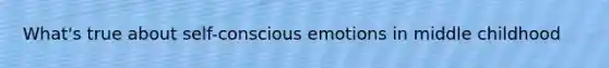 What's true about self-conscious emotions in middle childhood
