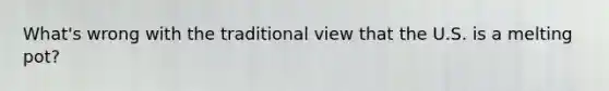 What's wrong with the traditional view that the U.S. is a melting pot?