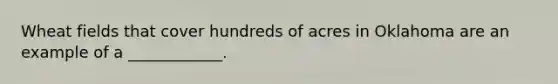 Wheat fields that cover hundreds of acres in Oklahoma are an example of a ____________.