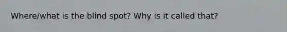 Where/what is the blind spot? Why is it called that?