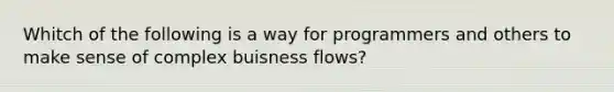 Whitch of the following is a way for programmers and others to make sense of complex buisness flows?