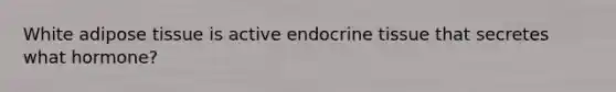 White adipose tissue is active endocrine tissue that secretes what hormone?