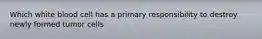 Which white blood cell has a primary responsibility to destroy newly formed tumor cells