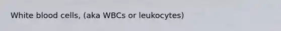 White blood cells, (aka WBCs or leukocytes)