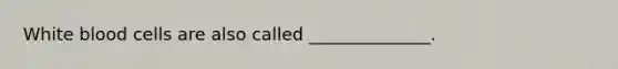 White blood cells are also called ______________.
