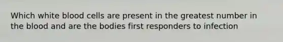 Which white blood cells are present in the greatest number in the blood and are the bodies first responders to infection