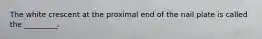 The white crescent at the proximal end of the nail plate is called the _________.
