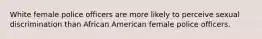 White female police officers are more likely to perceive sexual discrimination than African American female police officers.​