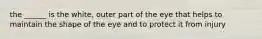 the ______ is the white, outer part of the eye that helps to maintain the shape of the eye and to protect it from injury