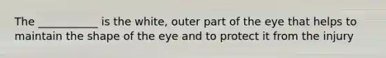 The ___________ is the white, outer part of the eye that helps to maintain the shape of the eye and to protect it from the injury