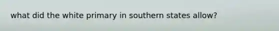 what did the white primary in southern states allow?