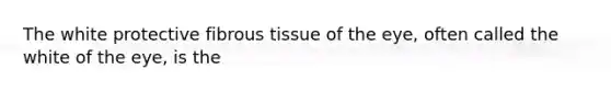 The white protective fibrous tissue of the eye, often called the white of the eye, is the