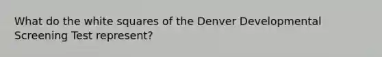 What do the white squares of the Denver Developmental Screening Test represent?